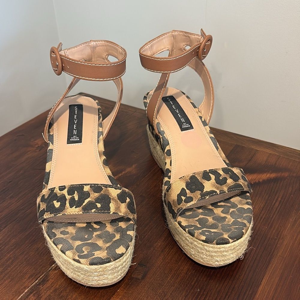 Steven by Steve Madden Kippie Ankle Strap Espadrille Wedge Sandals Size 8.5M